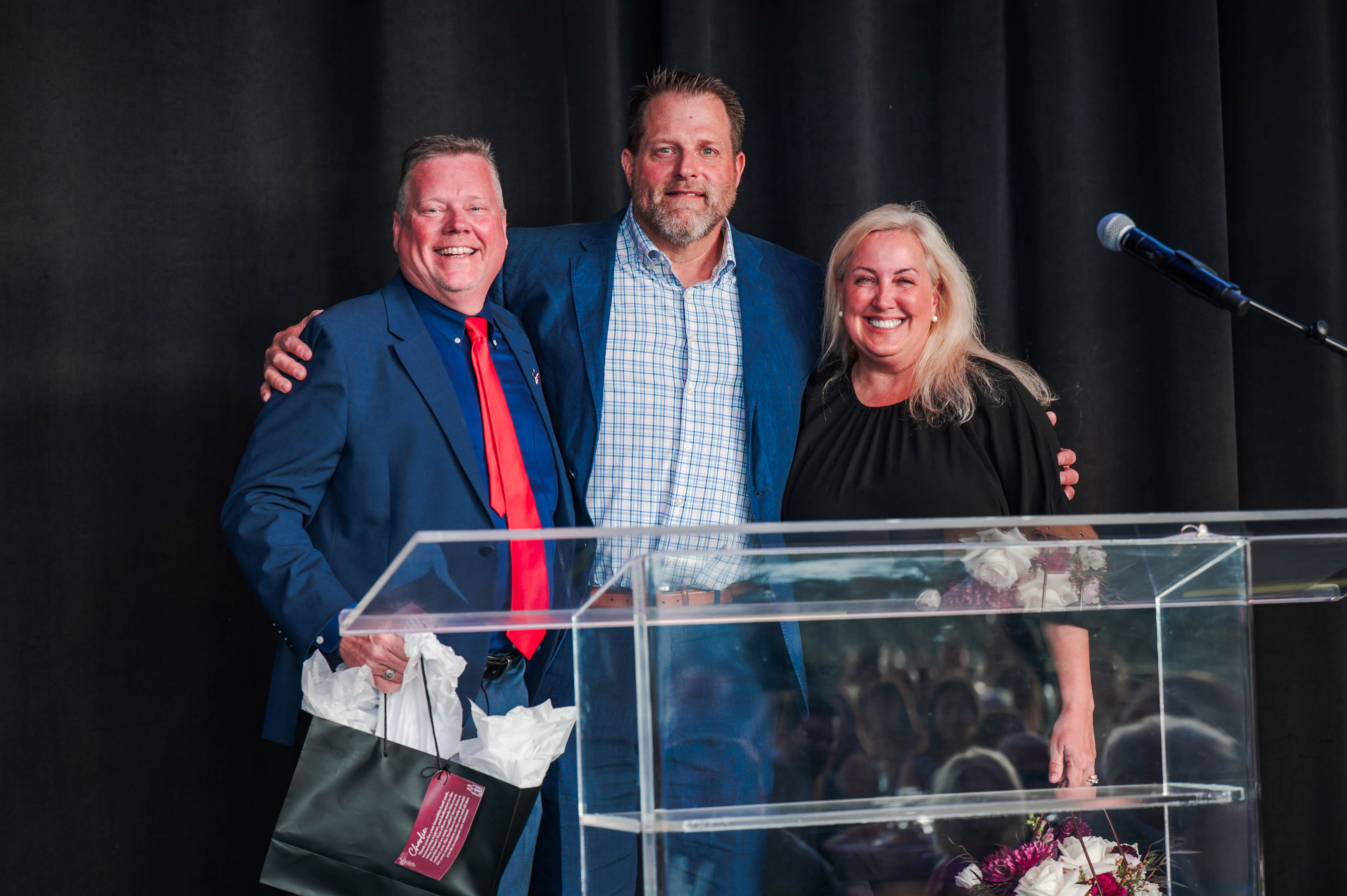 Charlie DeKanter and Sonya Nicholson with Pavilion President and CEO Jeff Young