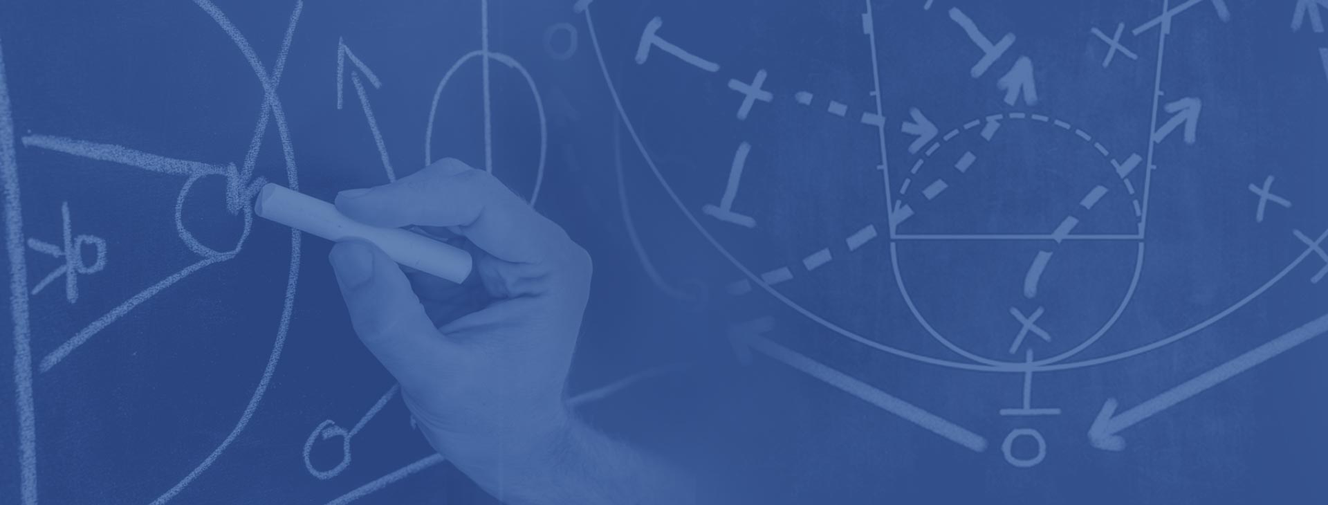 Sports strategy written on a chalkboard