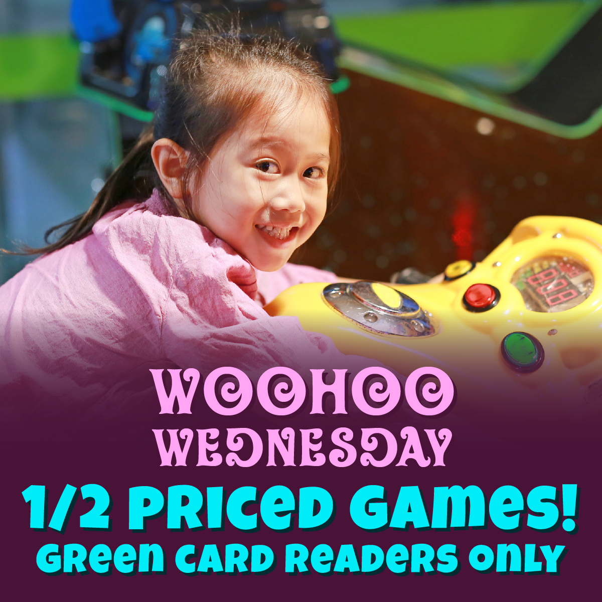Half Priced Arcade Games on WooHoo Wednesday