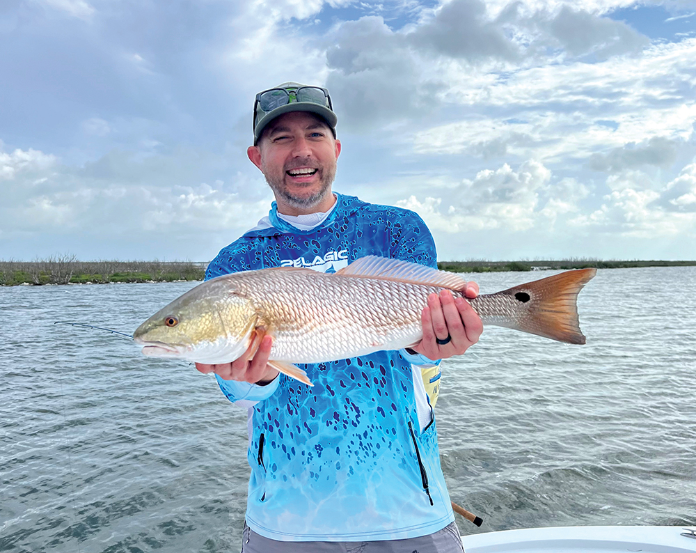 Nick Heath with a nice San Antonio Bay redfish. Mid-Coast Bays: August 2025