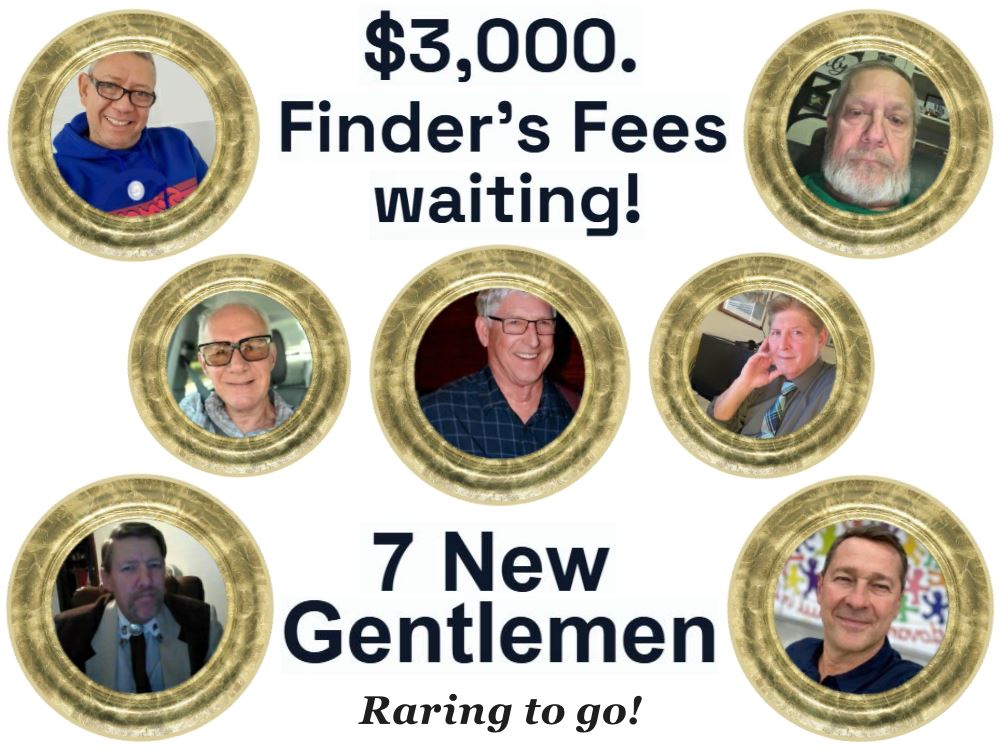 A screenshot showing a collage of 7 new matchmakerpay gentlemen members photo image pictures