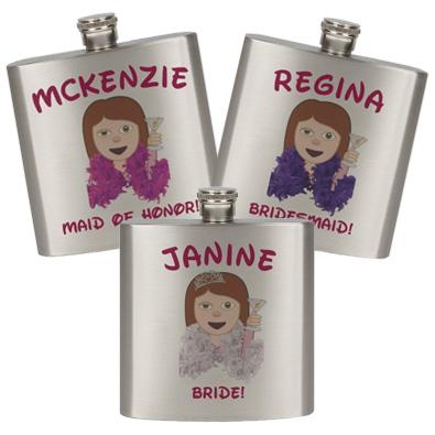 Custom Bride Emoji Flask