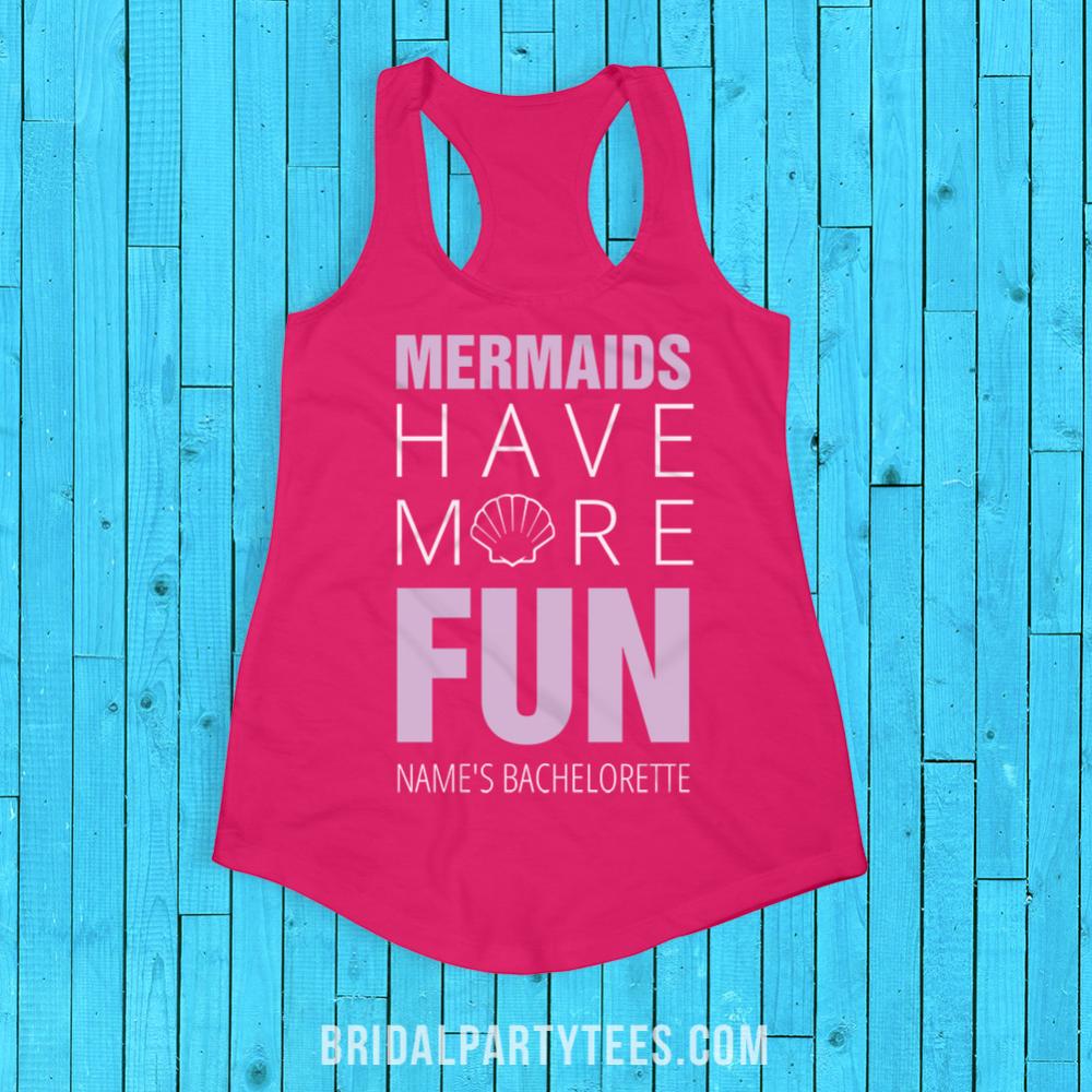 Mermaid Fun Bachelorette Ladies Slim Fit Racerback Tank Top