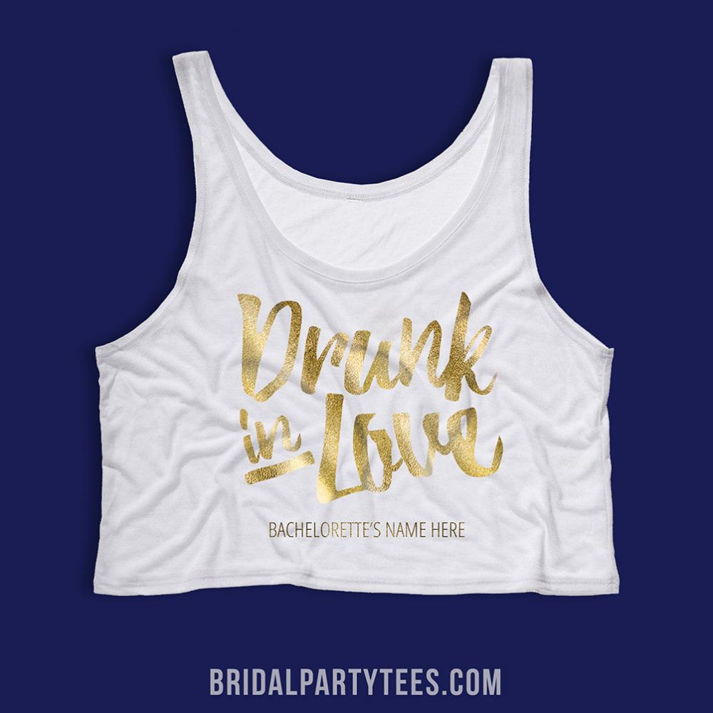Metallic Drunk In Love Bride Tee