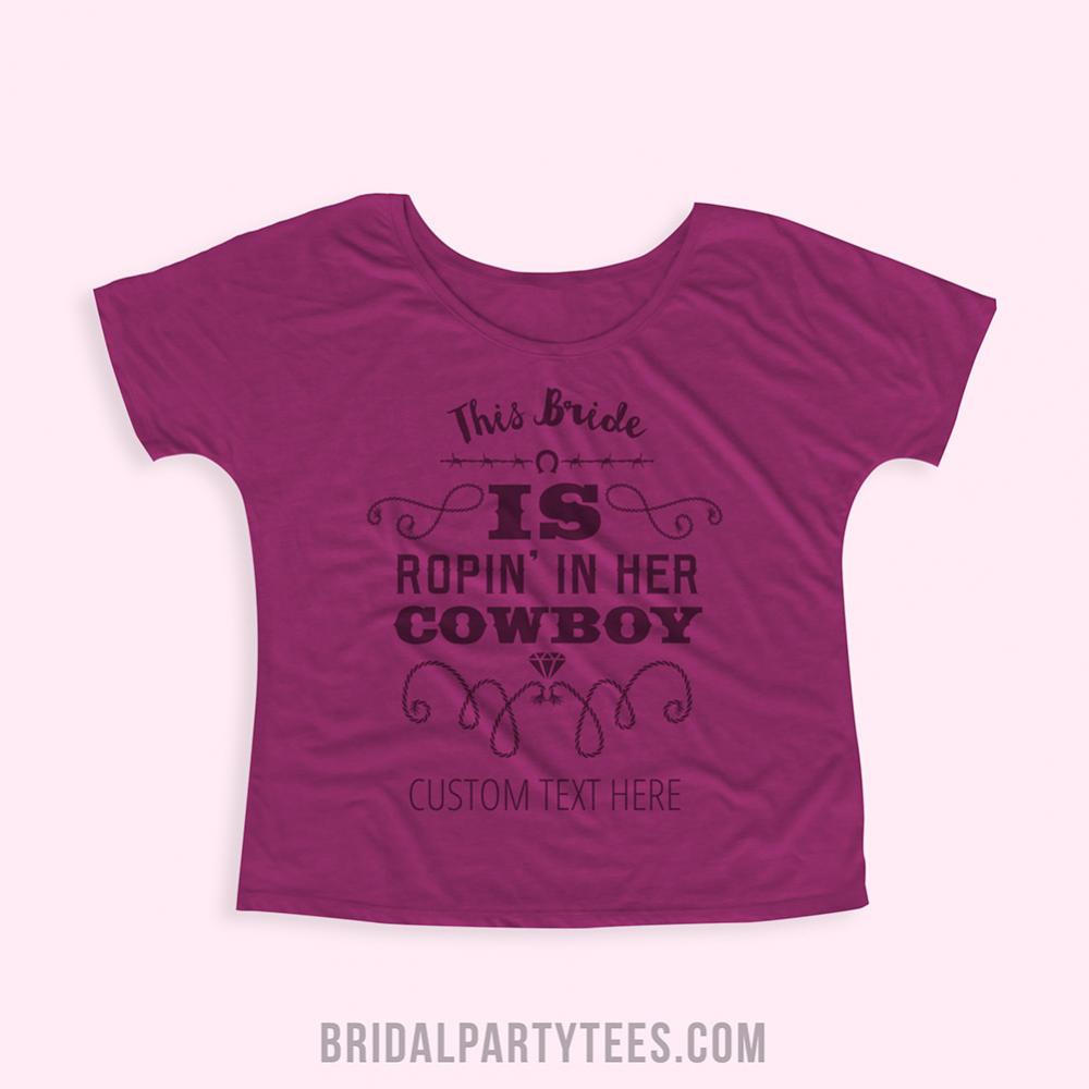 Bride Roping Her Cowboy Custom Text