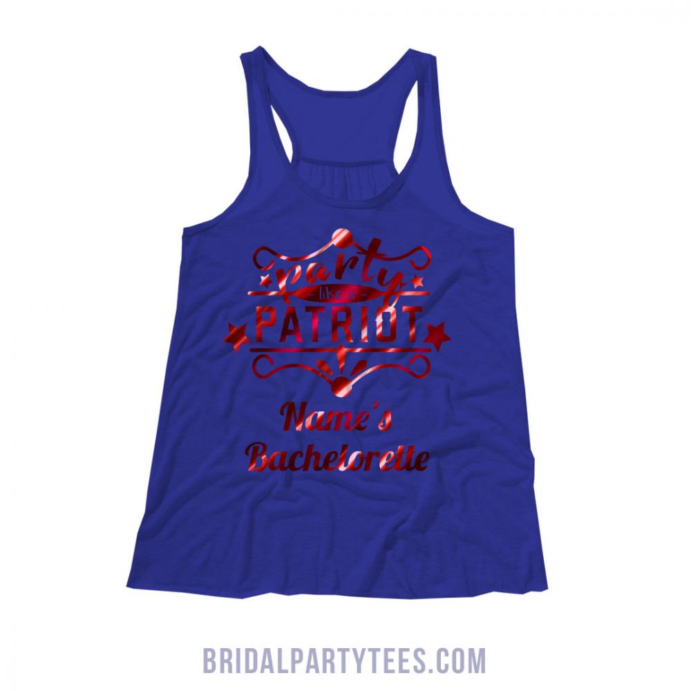 Shiny Red Party Patriot Bachelorette