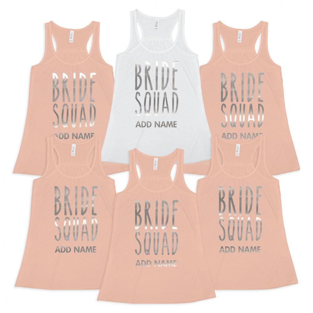 Cute Custom Metallic Bride Squad