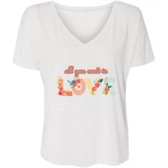 Ladies Flowy Slouchy V-Neck Tee