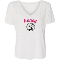 Ladies Flowy Slouchy V-Neck Tee