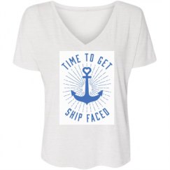 Ladies Flowy Slouchy V-Neck Tee