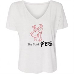 Ladies Flowy Slouchy V-Neck Tee