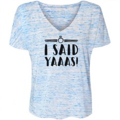Ladies Flowy Slouchy V-Neck Tee
