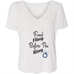 Ladies Flowy Slouchy V-Neck Tee