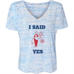 Ladies Flowy Slouchy V-Neck Tee