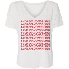 Ladies Flowy Slouchy V-Neck Tee