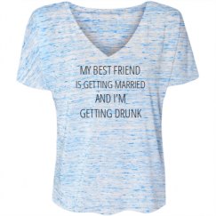 Ladies Flowy Slouchy V-Neck Tee