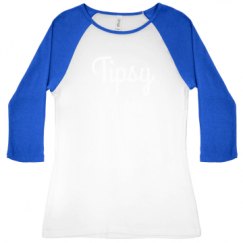 Ladies Slim Fit 3/4 Sleeve Raglan Tee