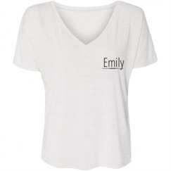 Ladies Flowy Slouchy V-Neck Tee