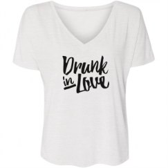 Ladies Flowy Slouchy V-Neck Tee