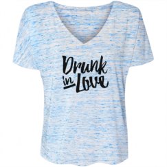 Ladies Flowy Slouchy V-Neck Tee