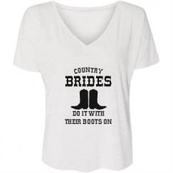 Ladies Flowy Slouchy V-Neck Tee