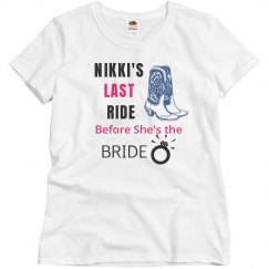 Last Ride Before the Bride Bling Tee