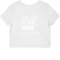 Ladies Slim Fit Crop Top Tee