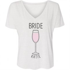 Ladies Flowy Slouchy V-Neck Tee