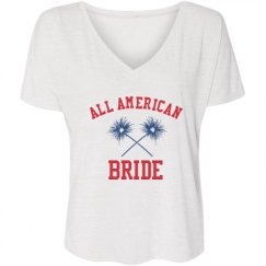 Ladies Flowy Slouchy V-Neck Tee