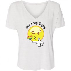 Ladies Flowy Slouchy V-Neck Tee