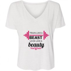 Ladies Flowy Slouchy V-Neck Tee