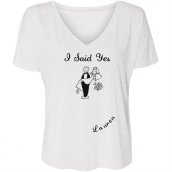Ladies Flowy Slouchy V-Neck Tee