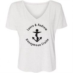 Ladies Flowy Slouchy V-Neck Tee