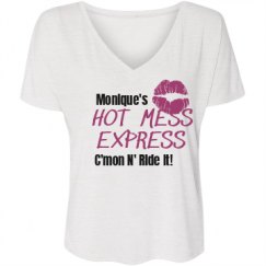 Ladies Flowy Slouchy V-Neck Tee