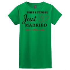 Just Married Shirt with Hearts
