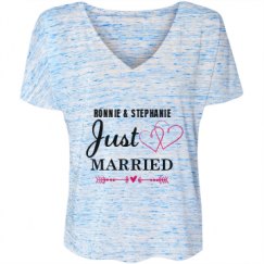 Ladies Flowy Slouchy V-Neck Tee