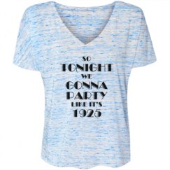 Ladies Flowy Slouchy V-Neck Tee