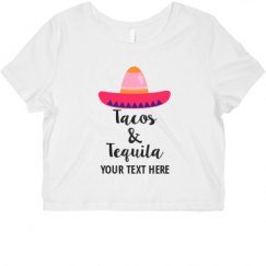 Ladies Slim Fit Crop Top Tee