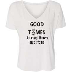 Ladies Flowy Slouchy V-Neck Tee