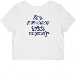 Ladies Slim Fit Crop Top Tee