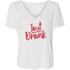 Ladies Flowy Slouchy V-Neck Tee
