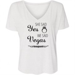 Ladies Flowy Slouchy V-Neck Tee