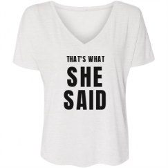 Ladies Flowy Slouchy V-Neck Tee