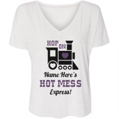 Ladies Flowy Slouchy V-Neck Tee