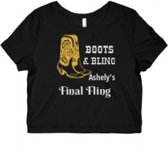 Ladies Slim Fit Crop Top Tee