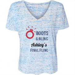 Ladies Flowy Slouchy V-Neck Tee