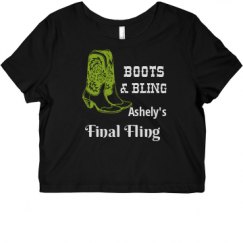 Ladies Slim Fit Crop Top Tee