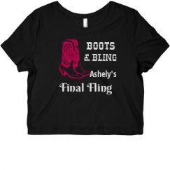 Ladies Slim Fit Crop Top Tee