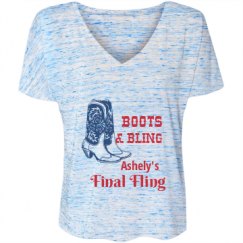 Ladies Flowy Slouchy V-Neck Tee