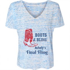 Ladies Flowy Slouchy V-Neck Tee